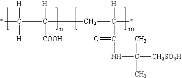 丙烯酸-2-丙烯酰胺-2-甲基丙磺酸共聚物（AA/AMPS）結構式